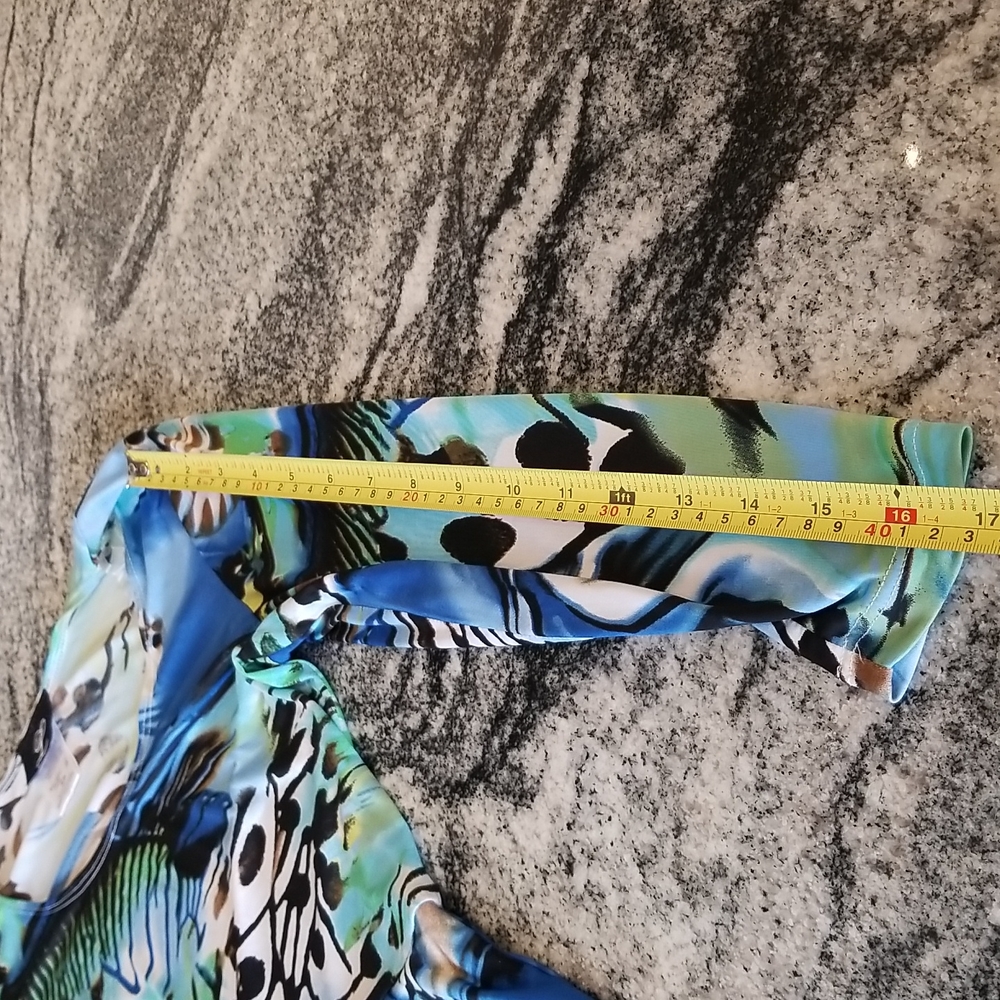 (S) Libra Tiered Ruffle Dress Abstract Animal Print Art Deco Colorful Bohemian - Picture 6 of 6